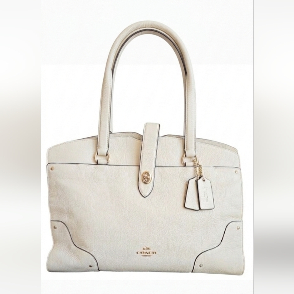 Coach 37167 Mercer Chalk Leather Satchel/shoulder Bag NWOT
